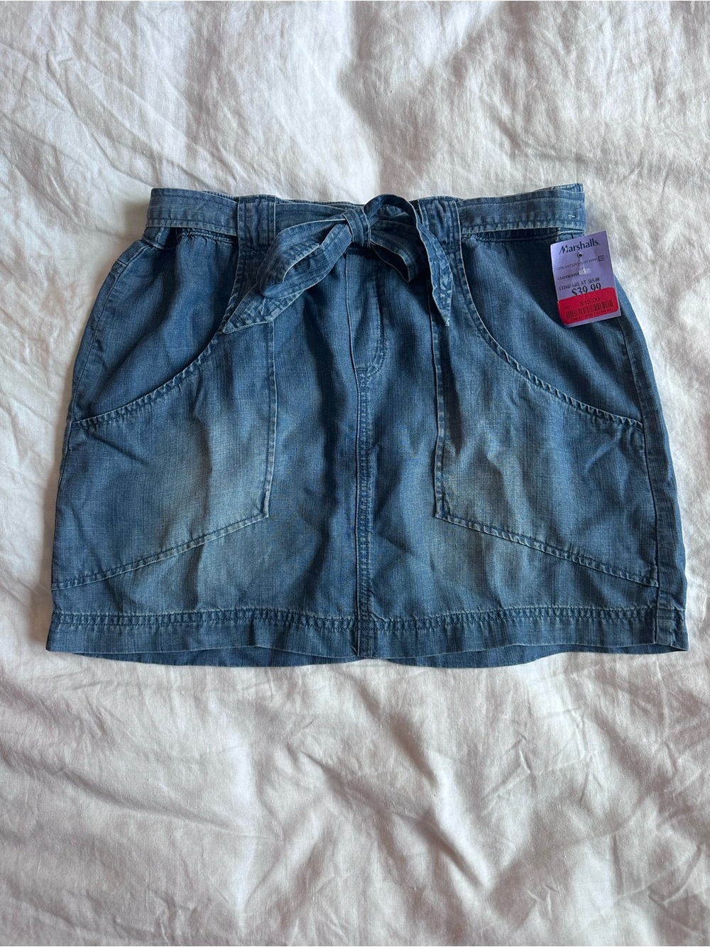 cloth & stone Denim Tie-Waist Mini Skirt - Blue